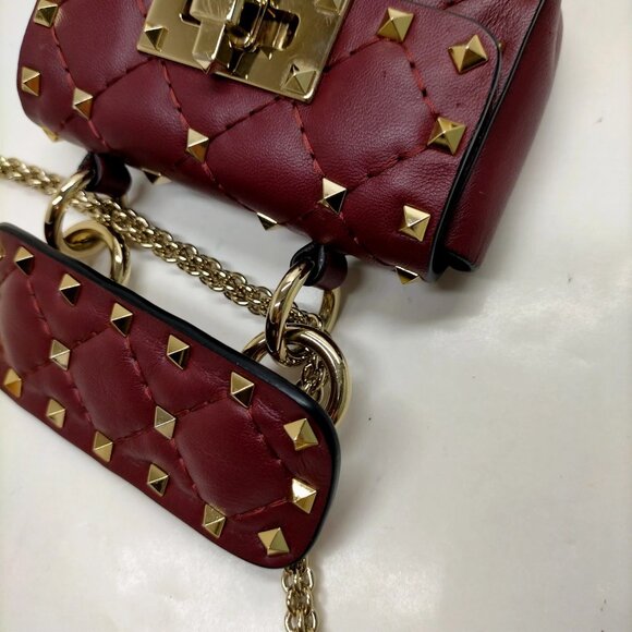 Valentino Garavani Bordeaux Leather Shoulder Bag mon460-101325 - Picture 6 of 16